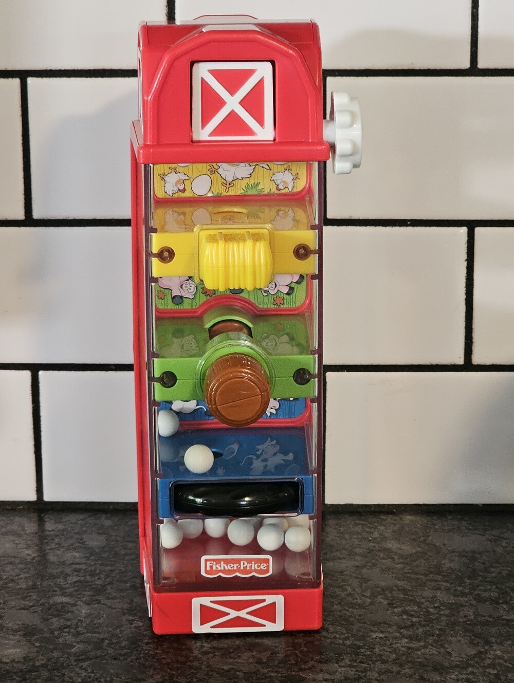 Fisher Price Barnyard Flip-Flop Egg Drop Barn Tumble Tower Toy 2007 M1444 Rare!